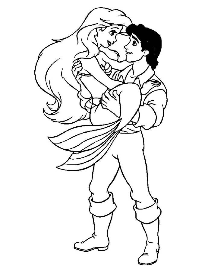 Ariel And Prince Eric Coloring Page