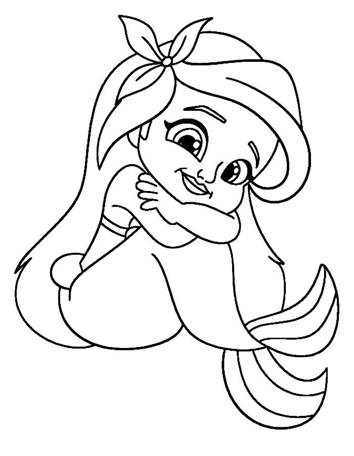 Ariel Mermaid Color Page Coloring Page