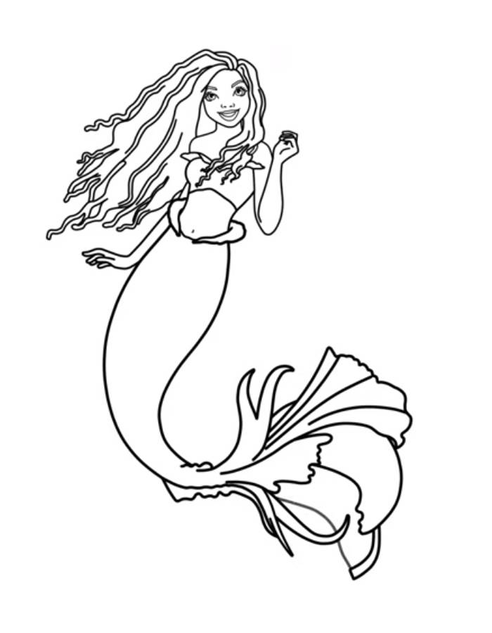 Ariel Picture To Color Coloring Page