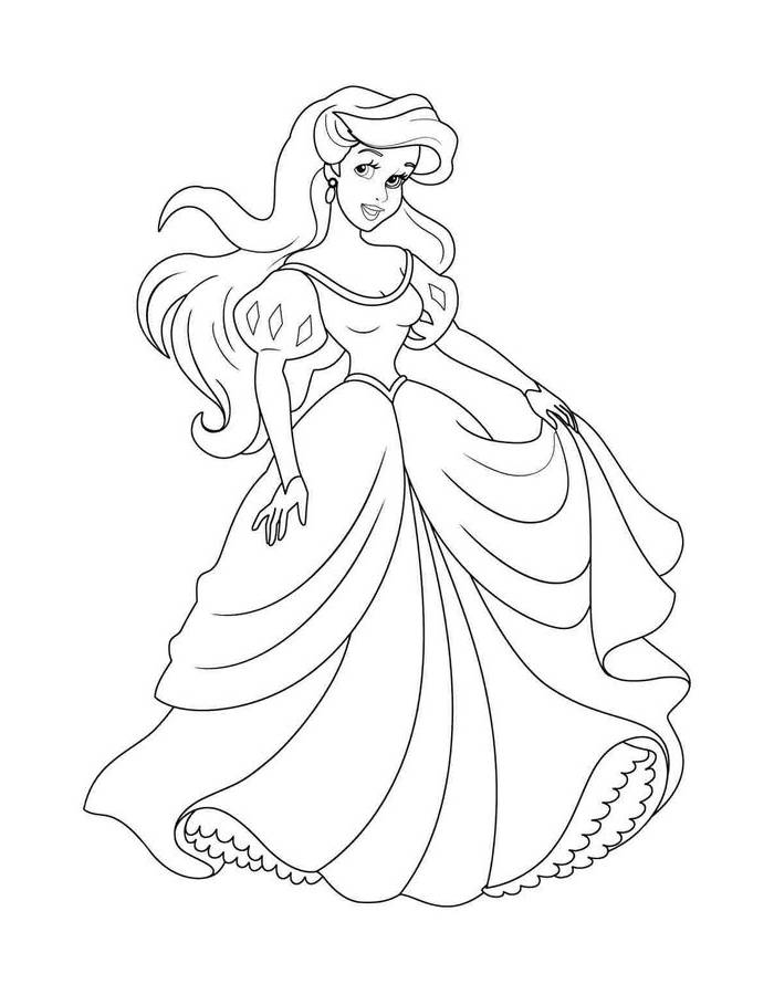 Ariel Printable Princess Pdf Coloring Page