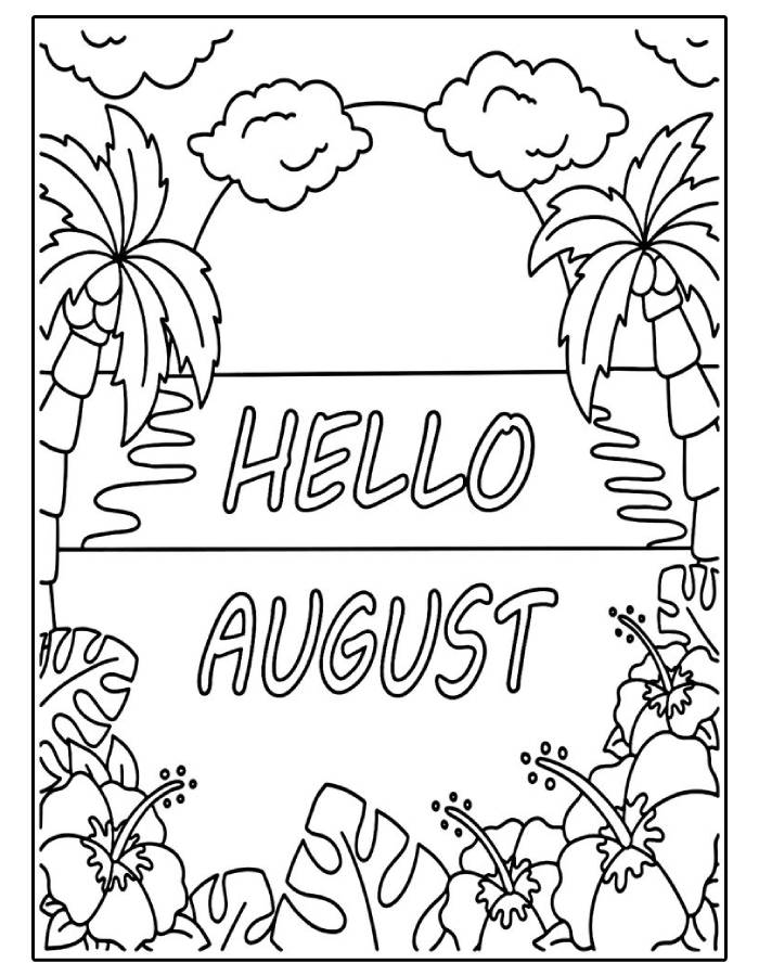 August Hello Free Printable
