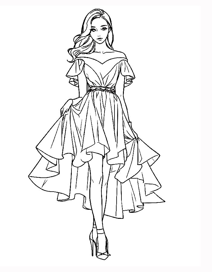 Autunm Fashion Coloring Page