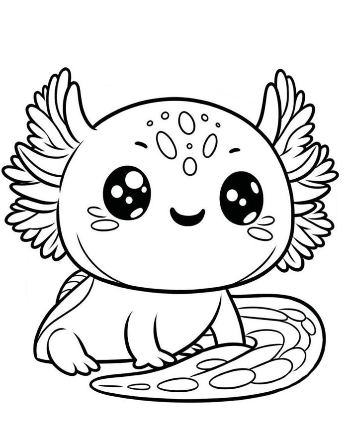 Axolotl Line Art Coloring Page