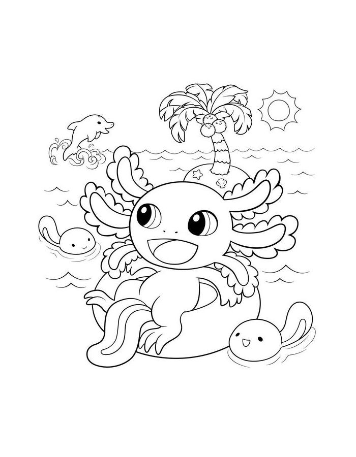 Cute Axolotl Coloring Pages Jace Printable