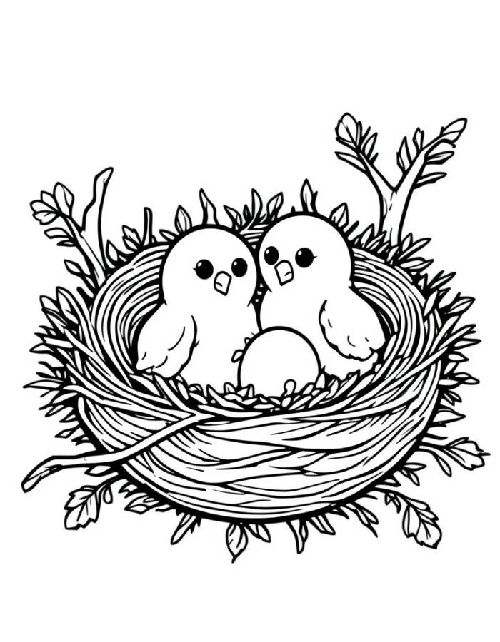 Baby Birds And Egg