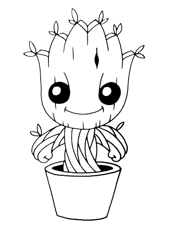 Baby Groot Coloring Page