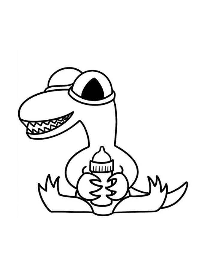 Baby Orange From Rainbow Friends Coloring Page