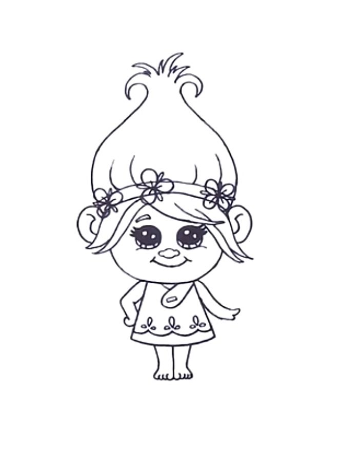 Baby Poppy Coloring Page