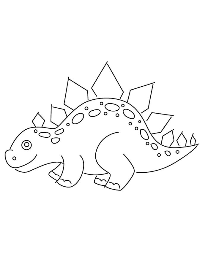 Baby Stegosaurus Dinosaur Coloring Page