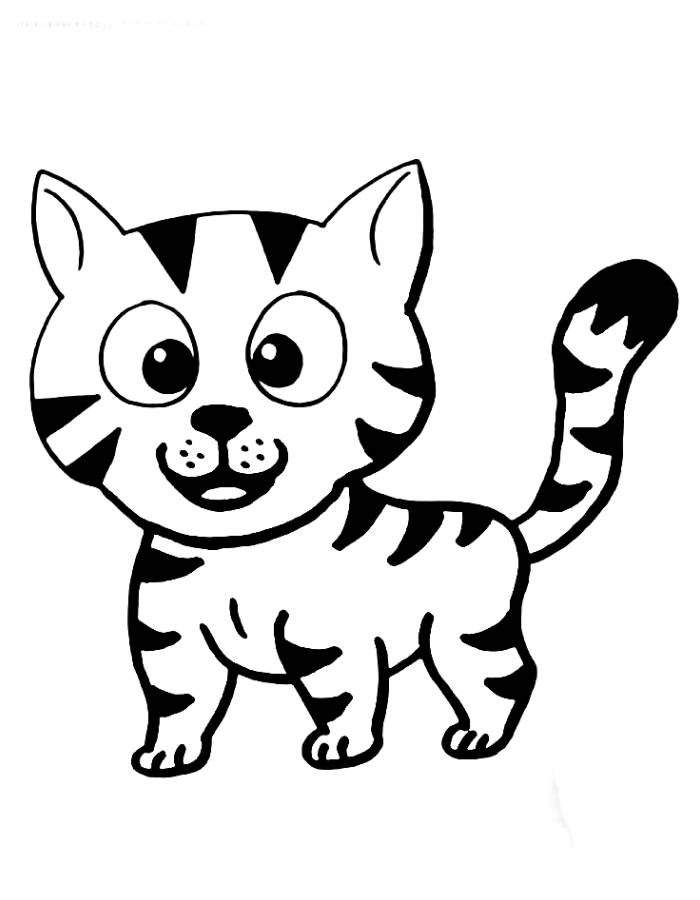 Baby Tiger Drawing For Kids Coloring Page