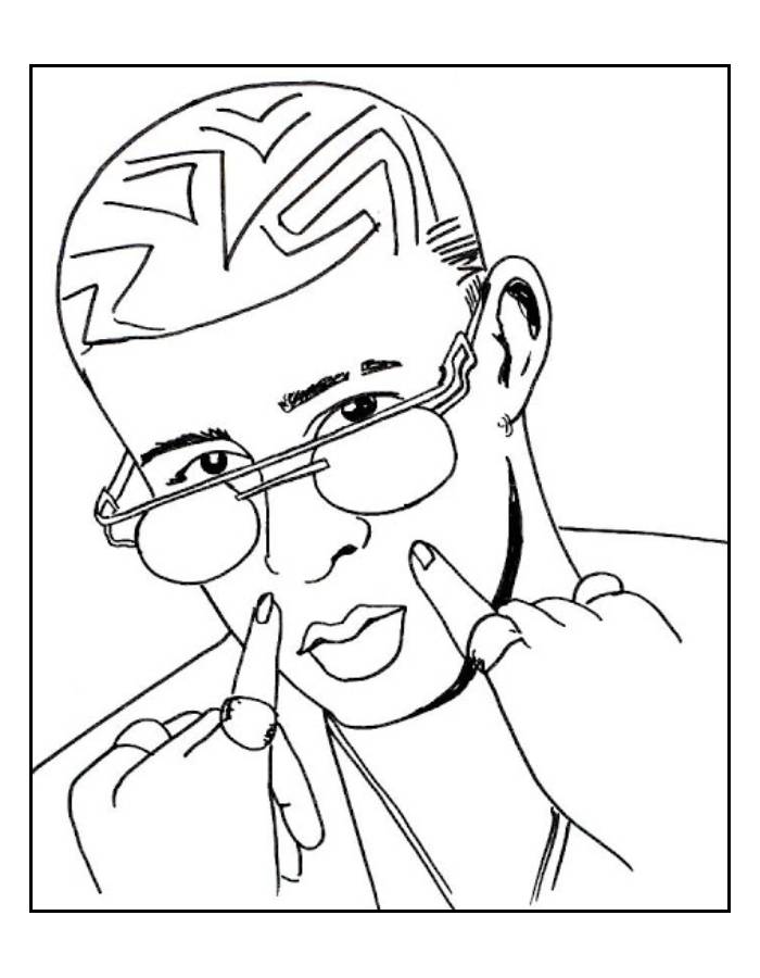 Bad Bunny Coloring Page