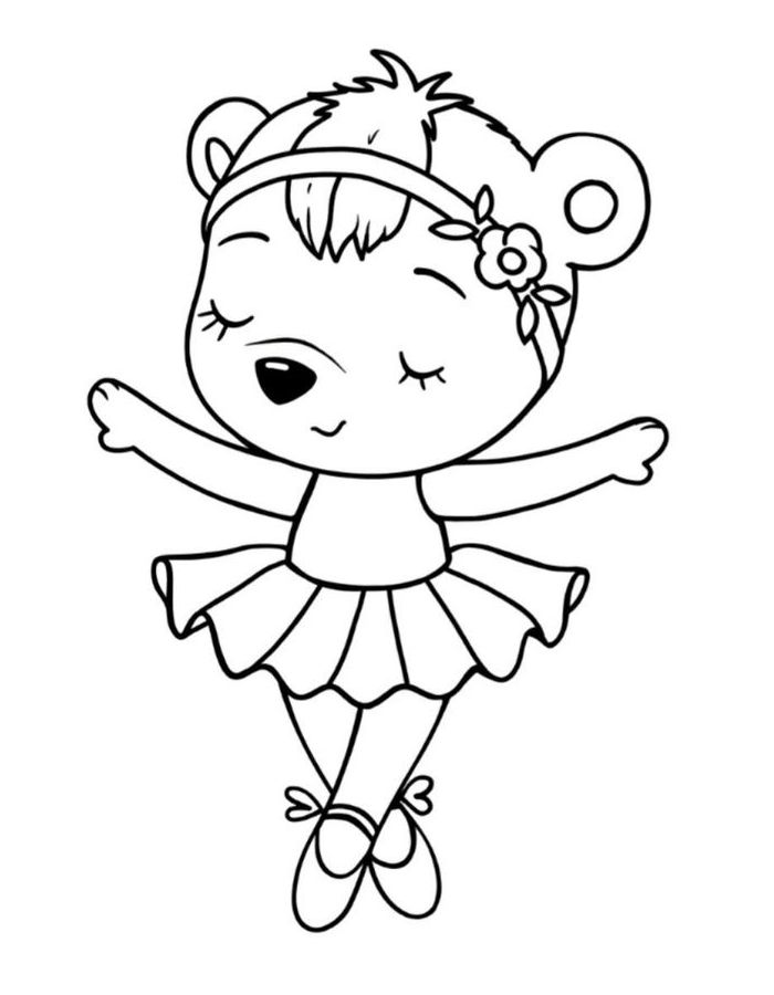 Ballerina Printable For Toddlers Coloring Page