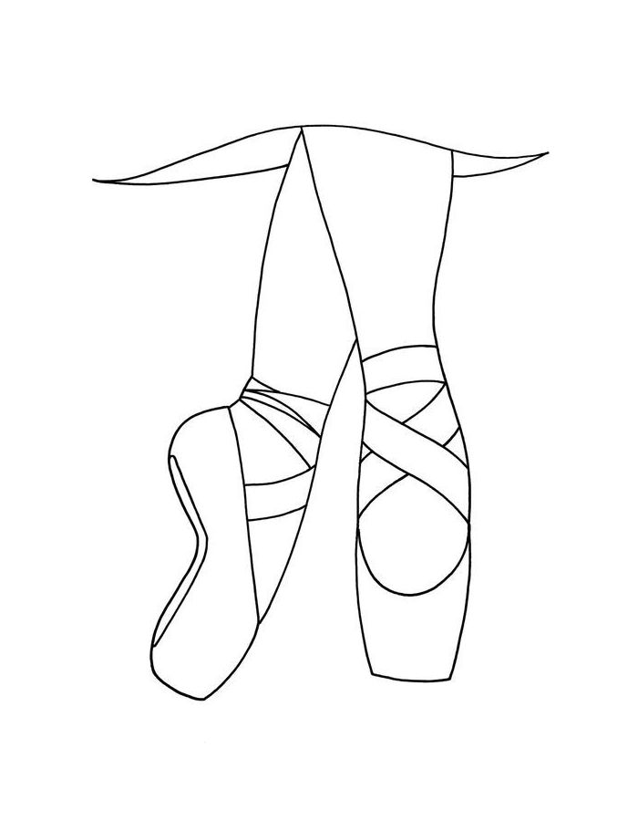 Ballet Pointe Shoes Coloring Page