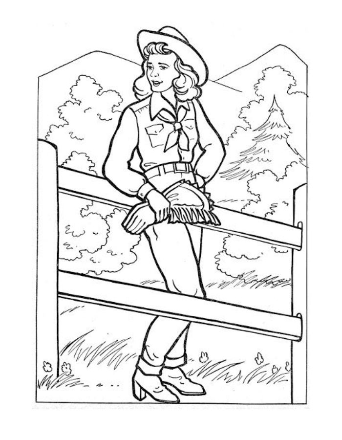 Barbie Cowgirl Coloring Page