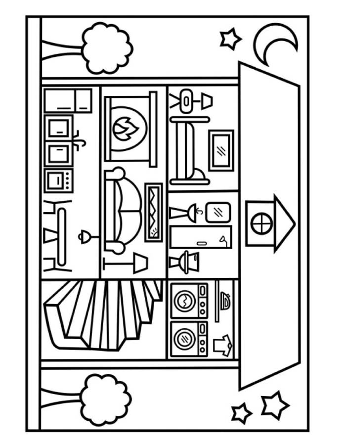 Barbie Doll House Coloring Page