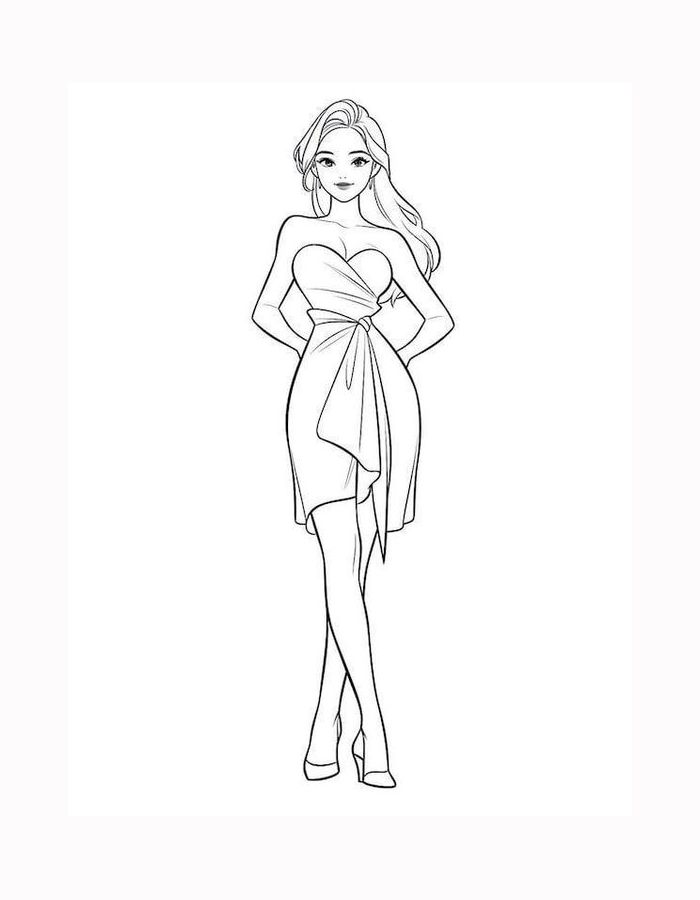 Barbie Fashion Coloring Page