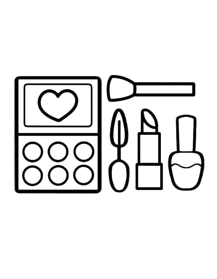 Barbie Makeup Tools For Kids Coloring Page