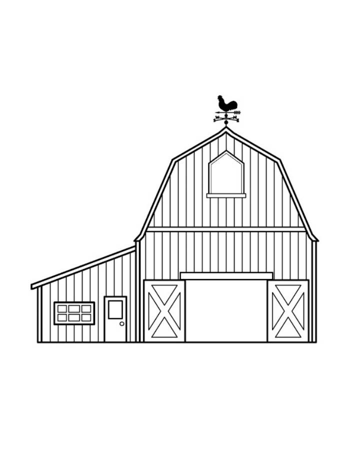 Barn Image Coloring Page