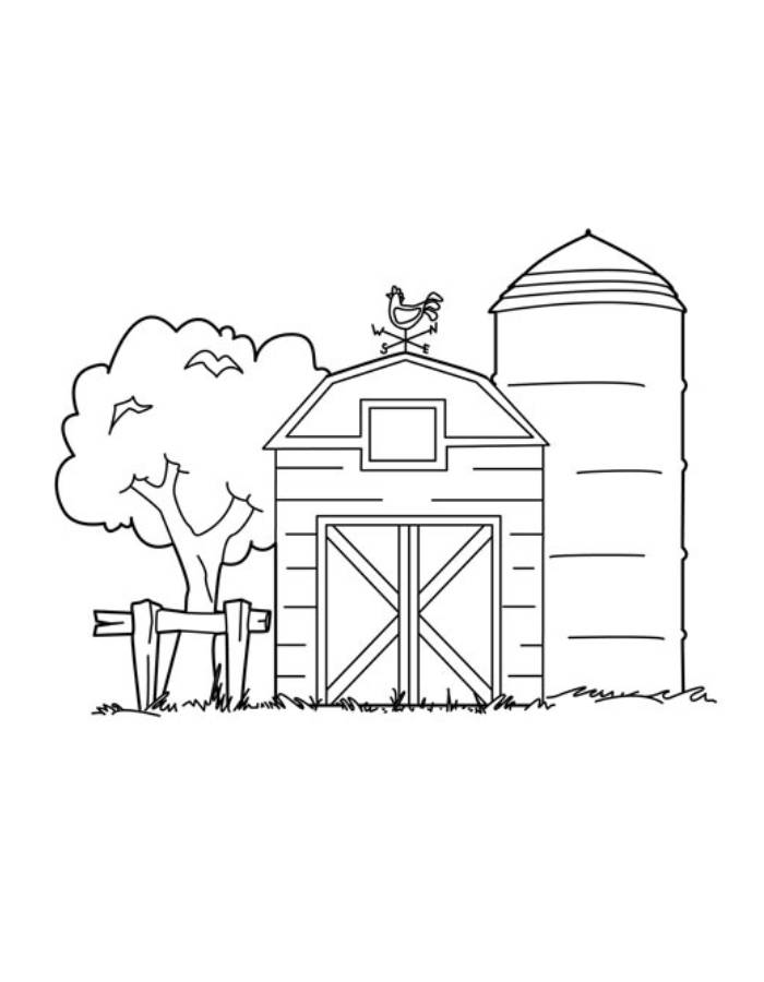 Barn Outline Coloring Page