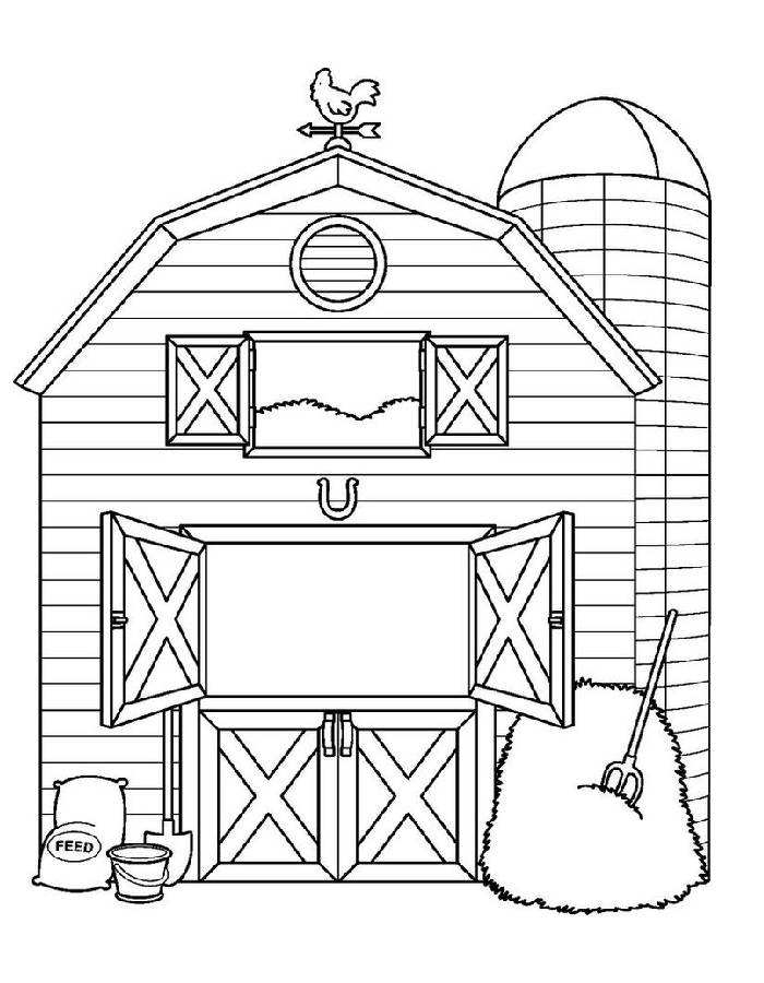 Barn Picture To Color For Kids Coloring Page