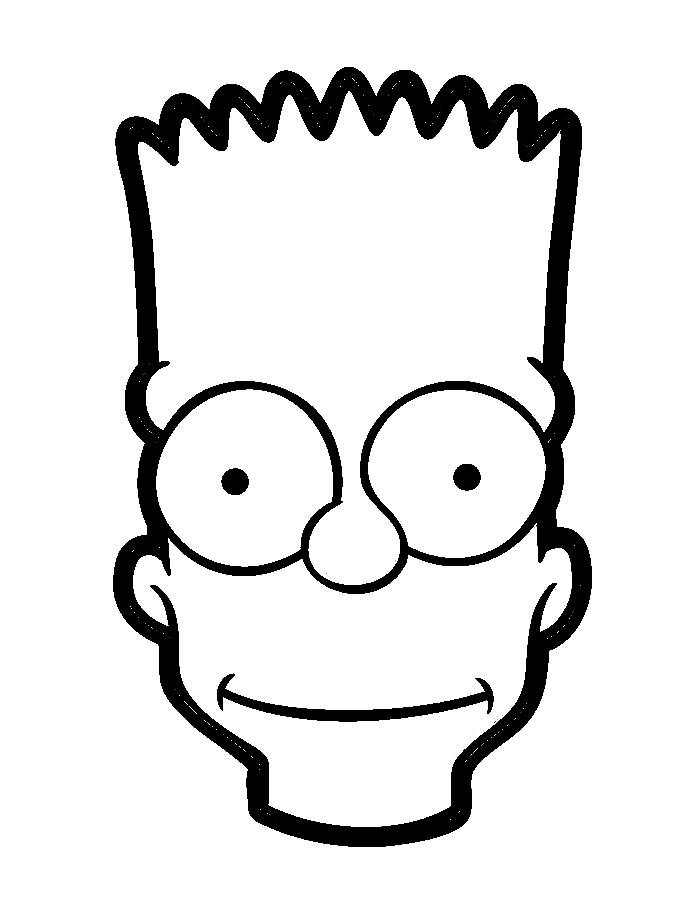 Bart Simpson Heads Coloring Page