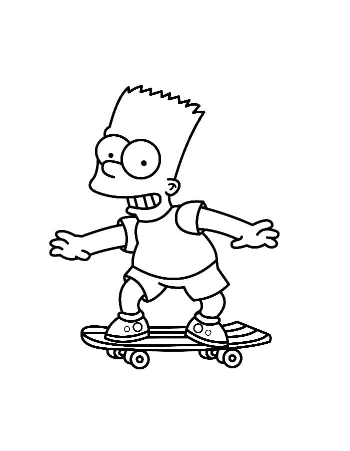 Bart Simpson Playing Skateboards