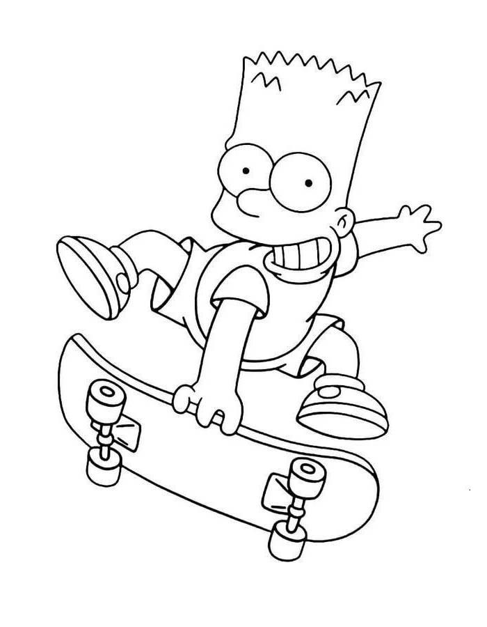 Bart Simpson Skateboard Stunts