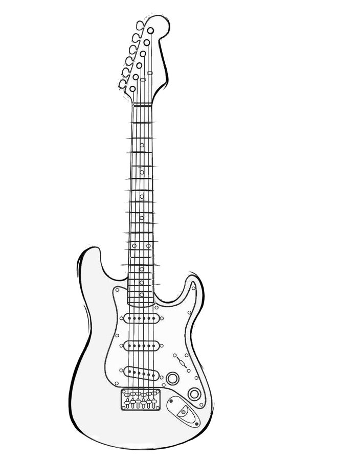 Bass Guitar Coloring Page