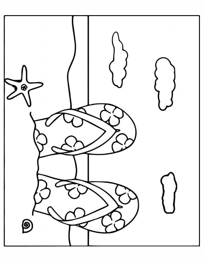 Beach Color Sheet Coloring Page