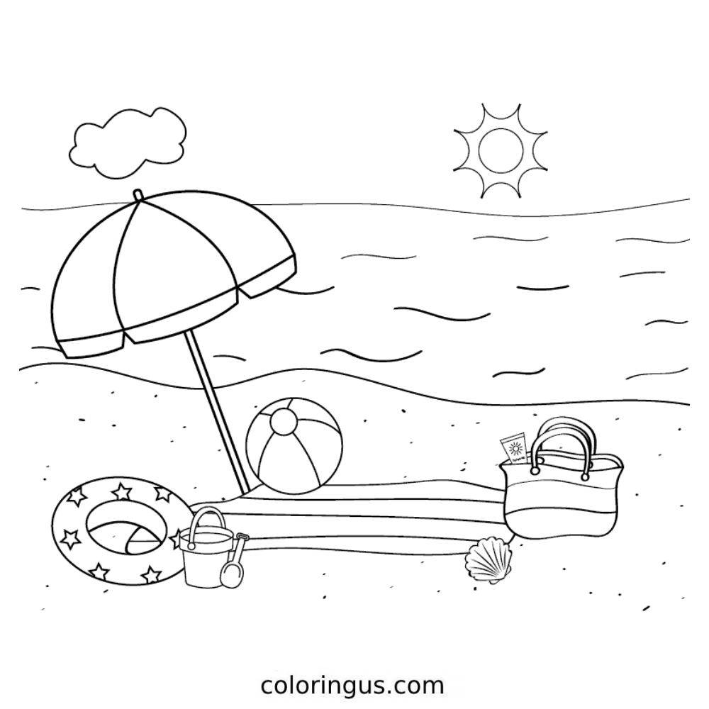 Beach Coloring Pages - Free Printable Sheets