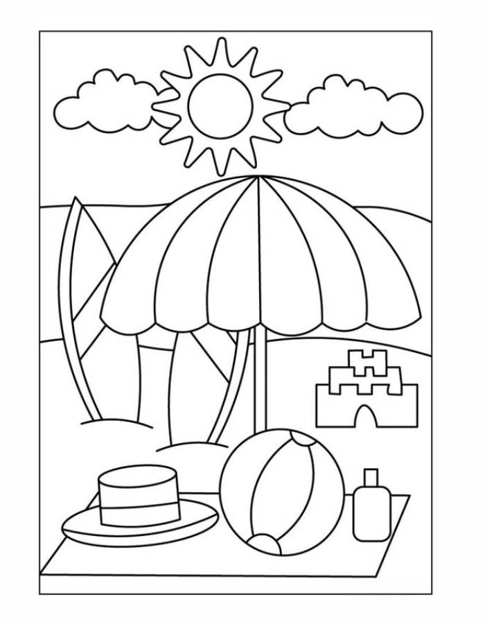 Beach For Boy Coloring Page