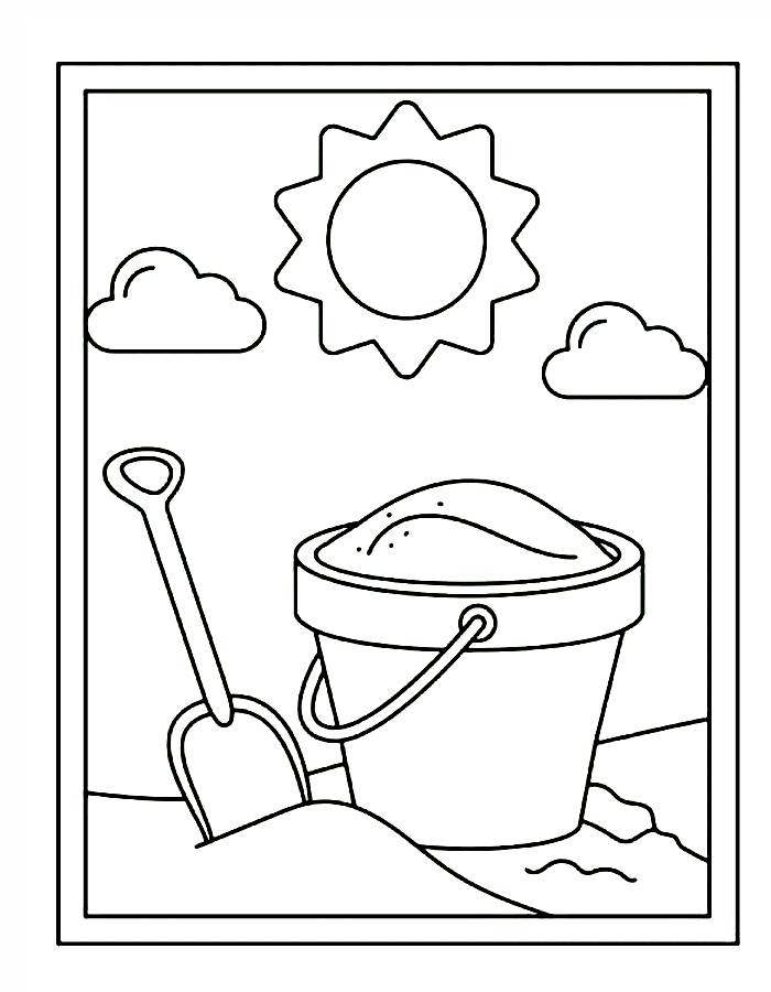 Beach Preschool Coloring Page