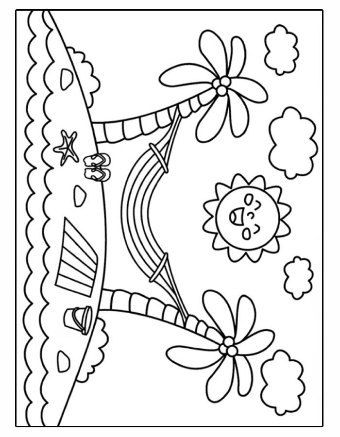 Beach Scene Pictures To Color Coloring Page