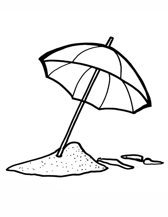 Beach Umbrella Coloring Page