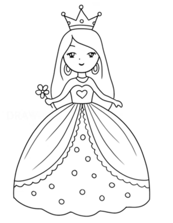 Beautiful Barbie Princess Beautiful Barbie Princess Coloring Page