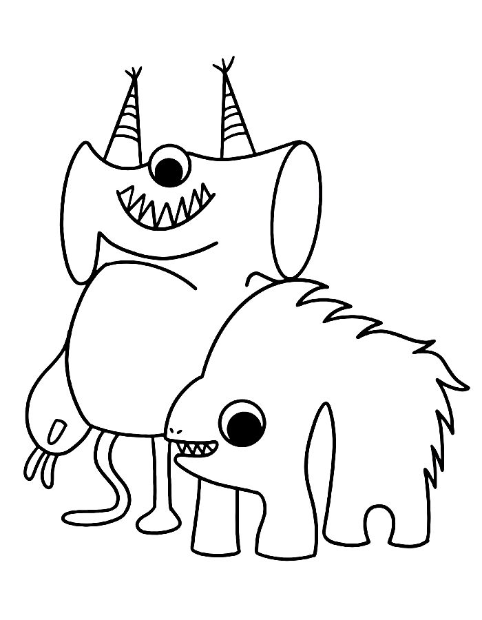 Beebo And Peebo From Garten Of Banban Coloring Page