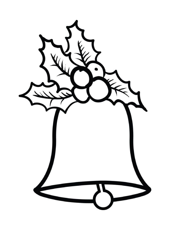 Bells With Mistletoe Coloring Page