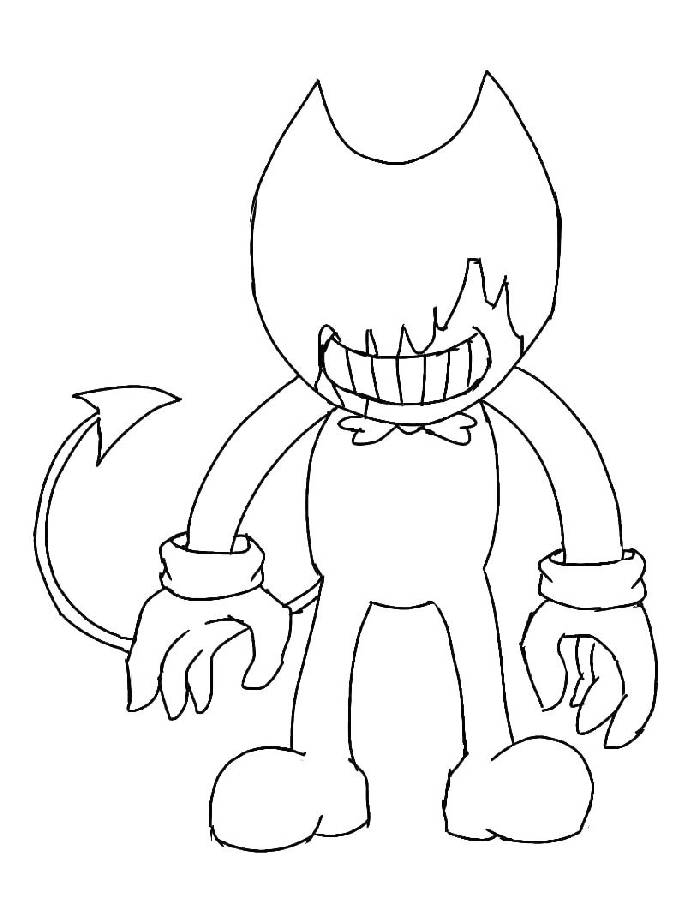 Bendy Cartoon Coloring Page