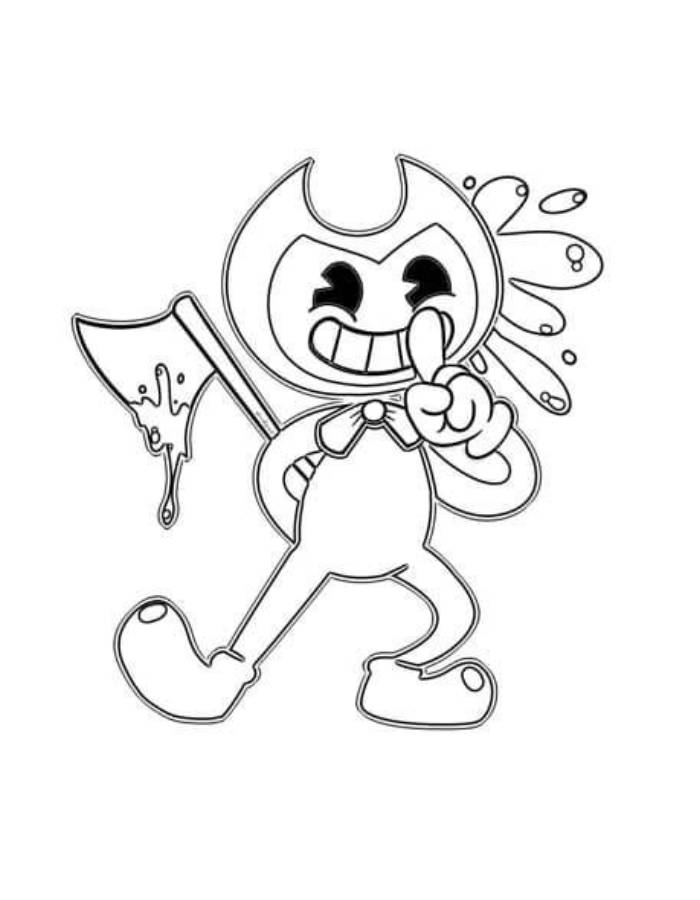 Bendy Simple Art Coloring Page