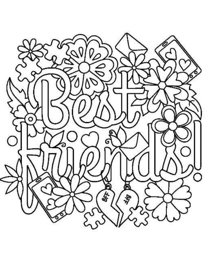Best Friends Forever Bond Coloring Page