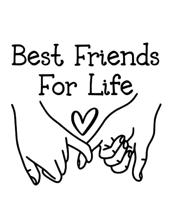 Best Friends Forever Promise Coloring Page