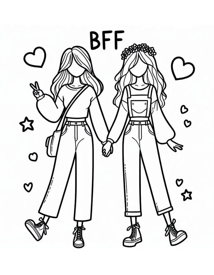 Best Friend Forever Coloring Page