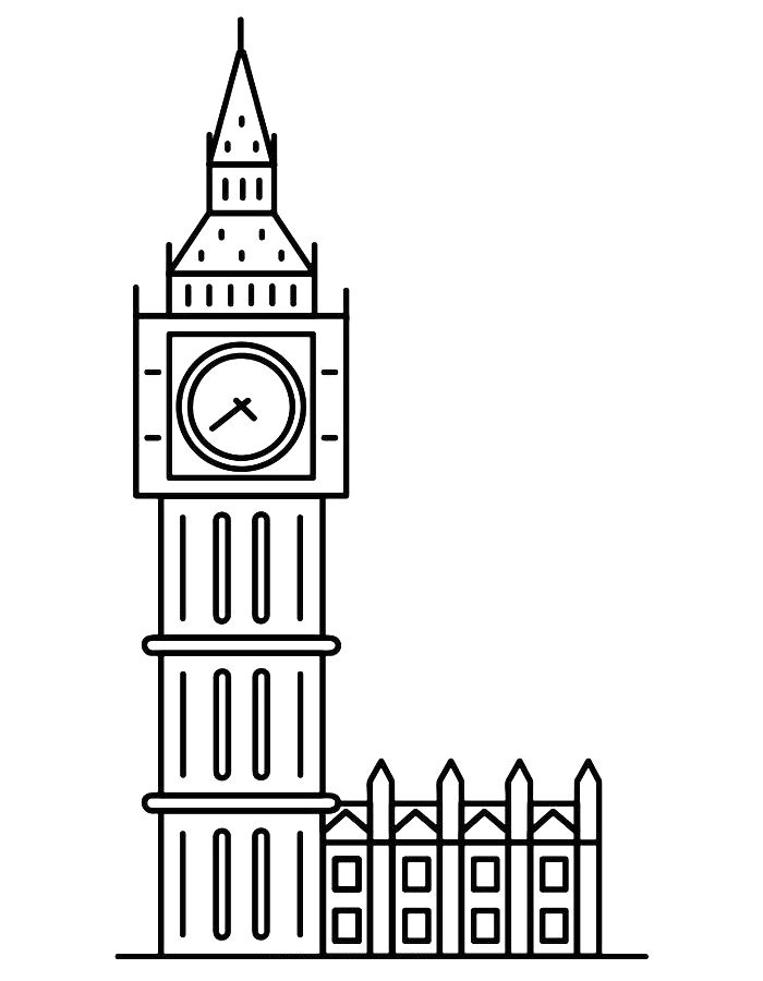 Big Ben Clock Coloring Page