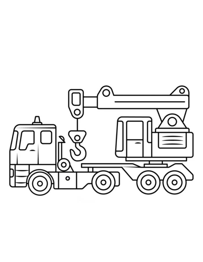 Big Crane Truck Drawing For Toddlers