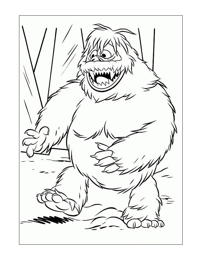 Bigfoot Creature Walking Through The Forest Coloring Page