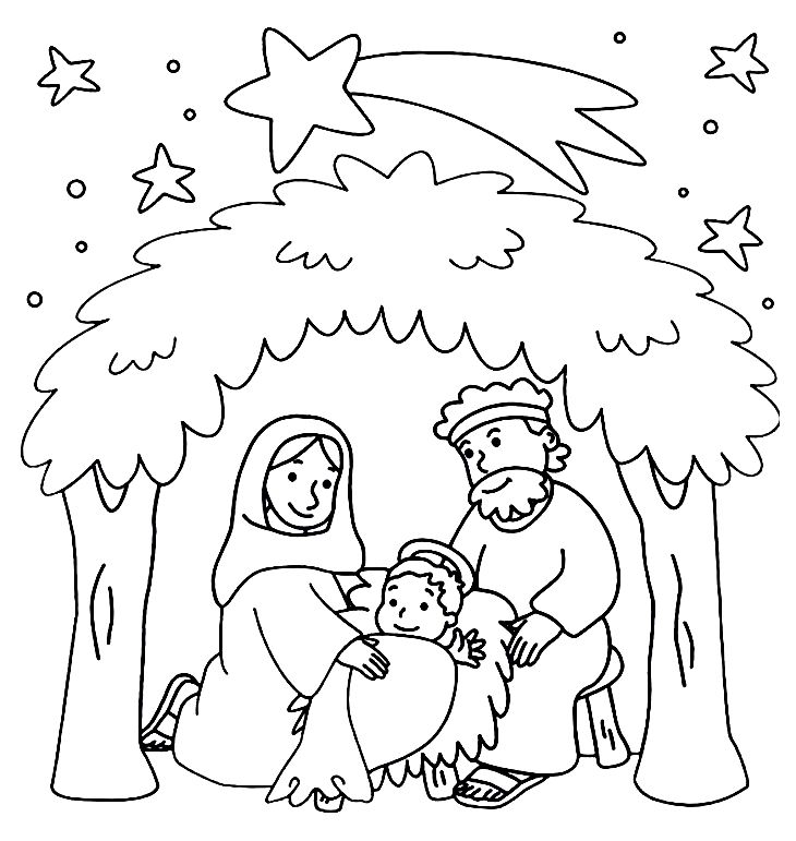 Birth Of Jesus Coloring Page