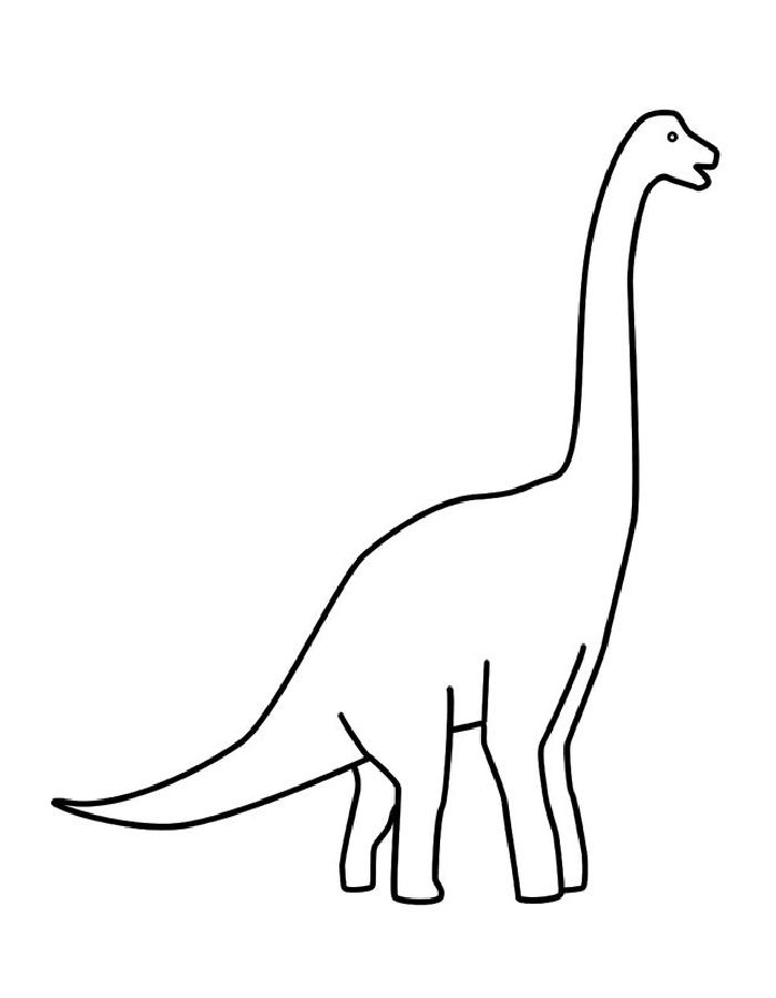 Blank Brachiosaurus For Kids Coloring Page