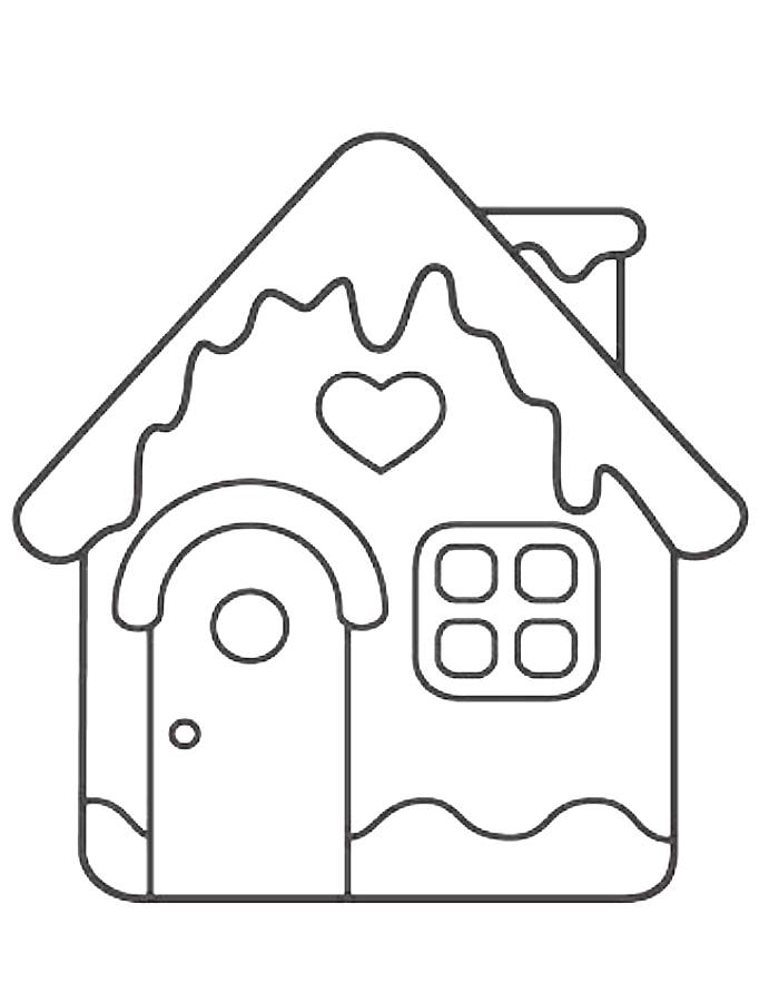 Blank Gingerbread House Coloring Page