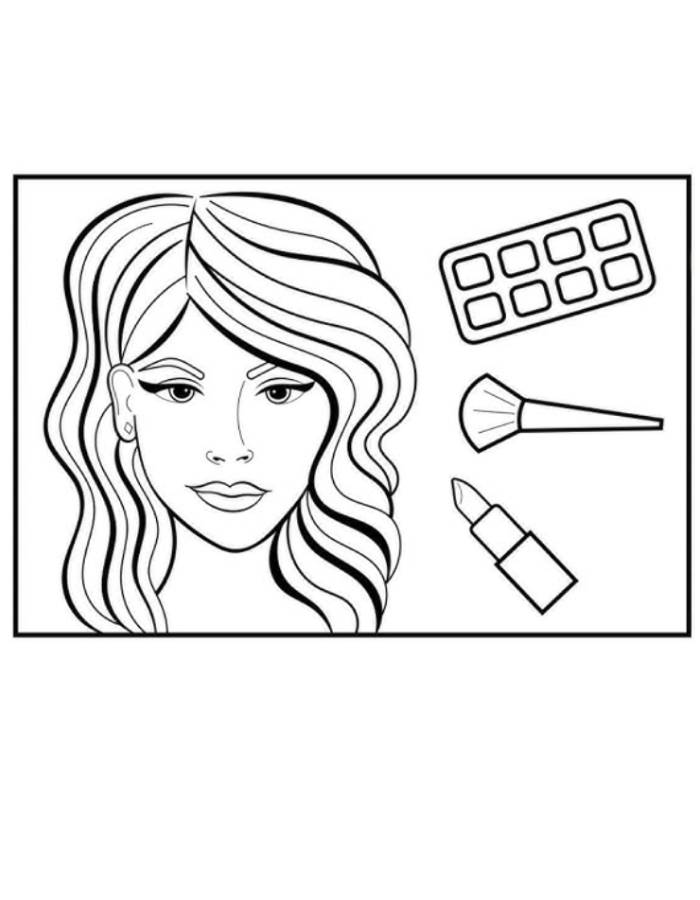 Blank Makeup Face Coloring Page