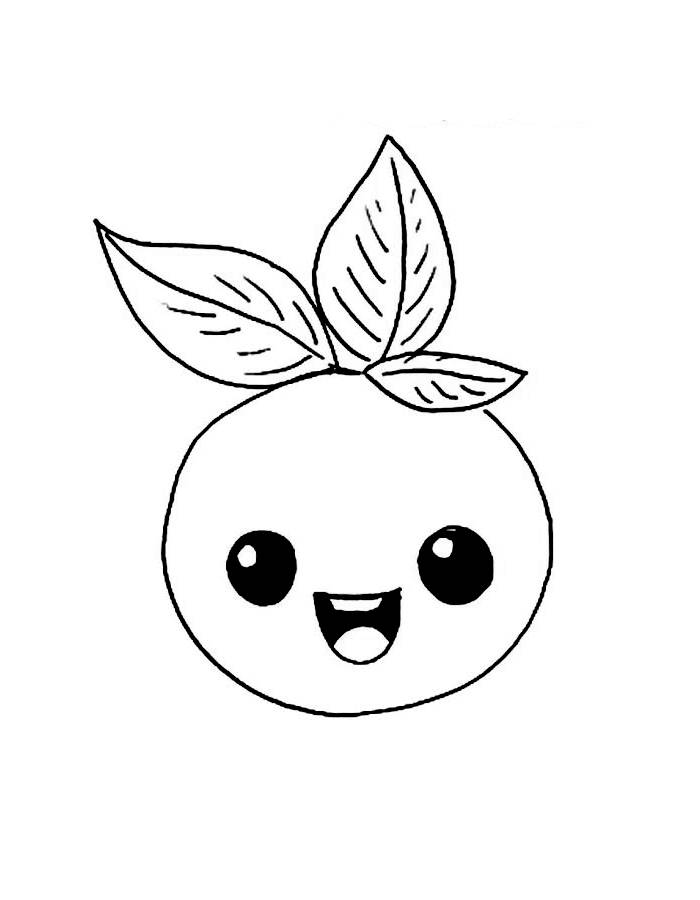 Blueberry Kawaii Drawing Coloring Page